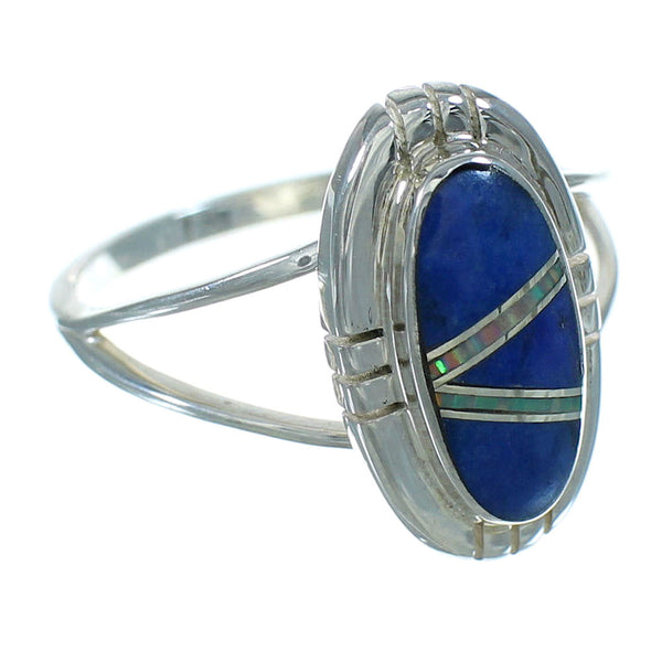 Sterling Silver Southwestern Lapis Opal Ring Size 6-1/2 QX83249